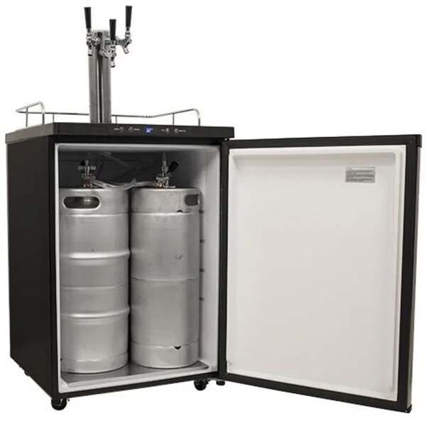 Edgestar 24 Inch Wide Triple Tap Kegerator with Digital Display for Full Size Kegs - KC3000SSTRIP