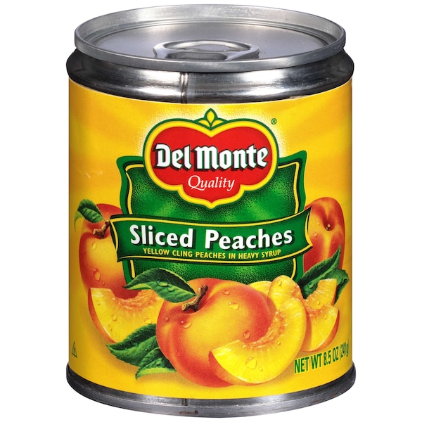Del Monte en almíbar espeso Duraznos rebanados de Yellow Cling de 8.5 oz., lata de 12 piezas - 2000260