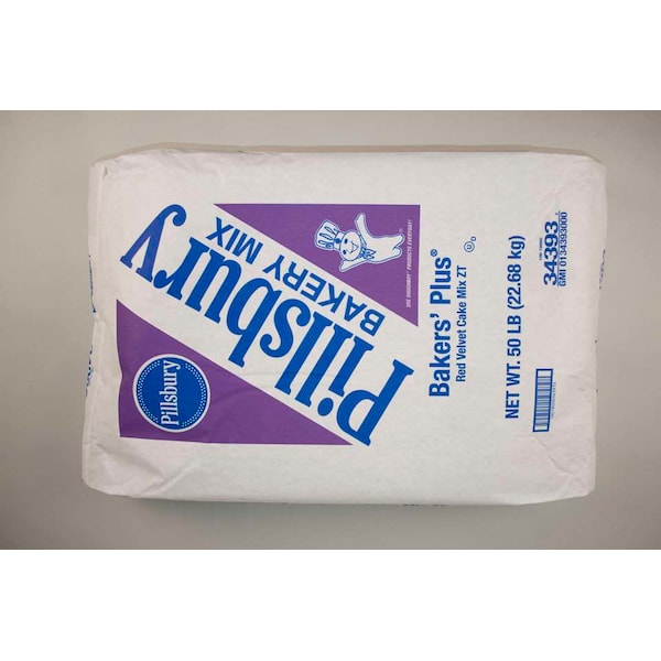 Mezcla de pastel Pillsbury Bakers Plus Red Velvet de 50 libras - 18000-34393