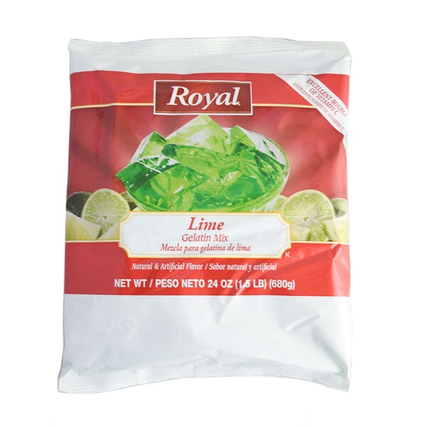 Mezcla de gelatina Royal Royal sabor lima de 24 oz, paquete de 12 - 48104
