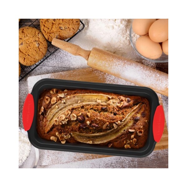 Hastings Home 6-piece Bakeware Set, Nonstick Cookie Sheet, Roasting, Loaf, Cupcake, Cake Pans with Silicone Grip - 554464CAO