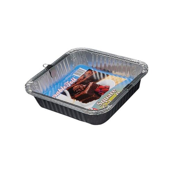 Home Plus Home Plus 6392062 8 x 8 in. Durable Foil Square Cake Pan - Silver- pack of 12 - 6392062