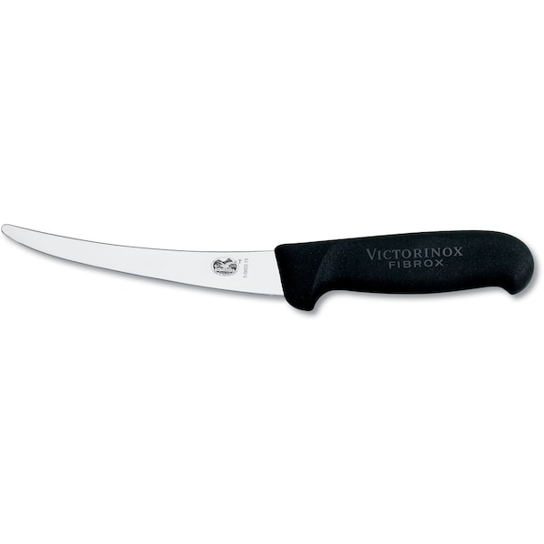 Swiss Army Brands 5.6603.15.Rs Kitchen Fibrox Pro Black Boning - Curved, 6In Semi-Stiff Blade, Blunt / Safety Tip - VIC-5.6603.15ROUND