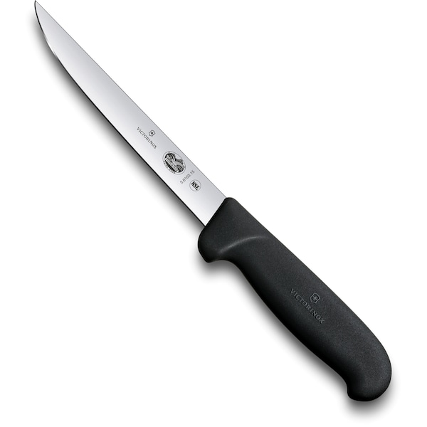 Swiss Army Brands Victorinox 40615 Kitchen Black Boning - Straight, Wide, 6In Stiff Blade - VIC-5.6103.15