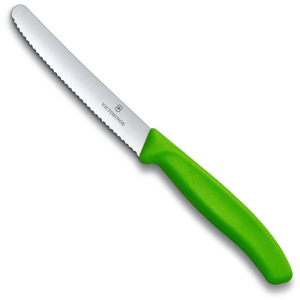 Swiss Army Brands 2024 Victorinox Kitchen Swiss Classic Utility - 2 Packs 4.5In Round, Serrated Blade Green Packaged - VIC-6.7836.L114B