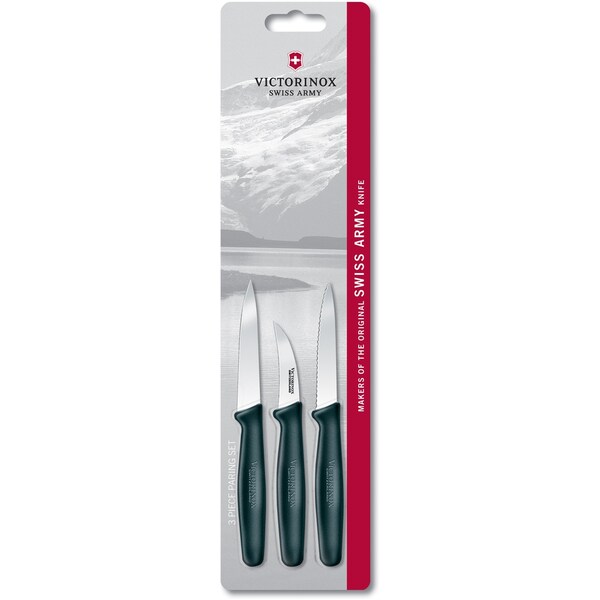Swiss Army Brands Victorinox 48042 Kitchen Black Paring Sets, 3-Piece Set - VIC-6.7113.3-X3