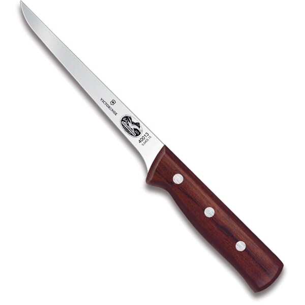 Swiss Army Brands 40013 Kitchen Wood Boning 6In Straight, Narrow, Stiff Blade, 0.5In Width At Handle Wood **Net** - VIC-5.6406.15