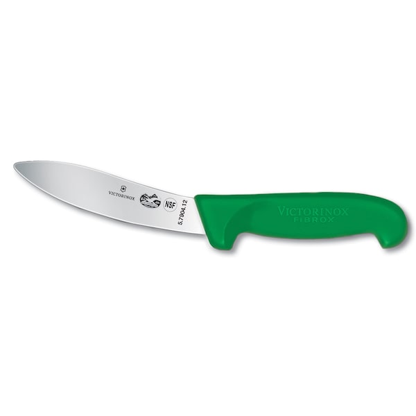 Swiss Army Brands Victorinox Kitchen Fibrox Pro - Haccp Green Skinning, 5In Lamb Skinning Blade - VIC-5.7904.12