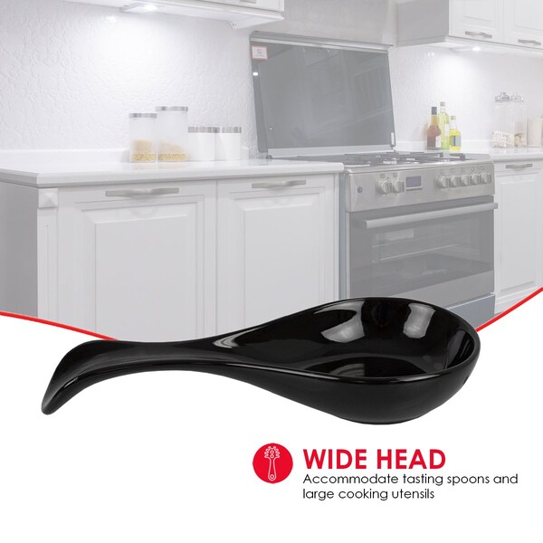Hds Trading Ceramic Spoon Rest, Black - ZOR96058