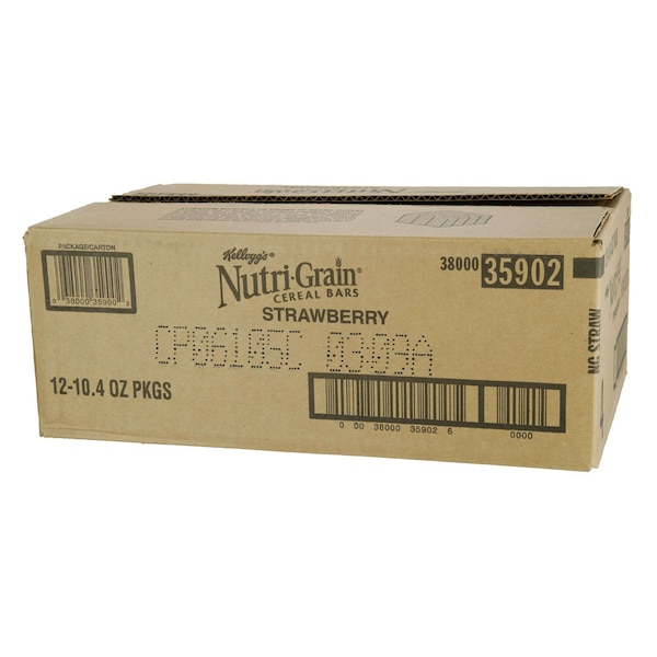 Barra de cereal de fresa Kellogg's Nutrigrain de 1.3 oz., paquete de 96 - 3800035902