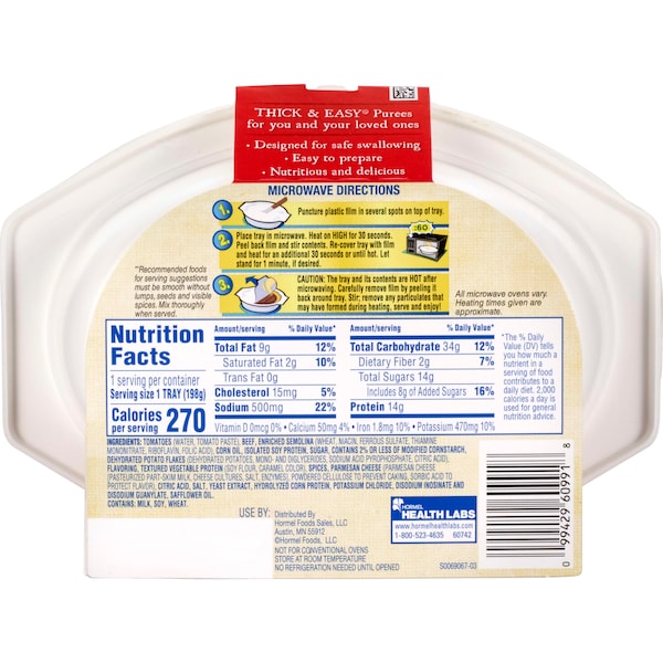 Grueso y fácil Puré de Estilo Italiano de Lasagna de Res 7 oz., Paquete de 7 - 60744