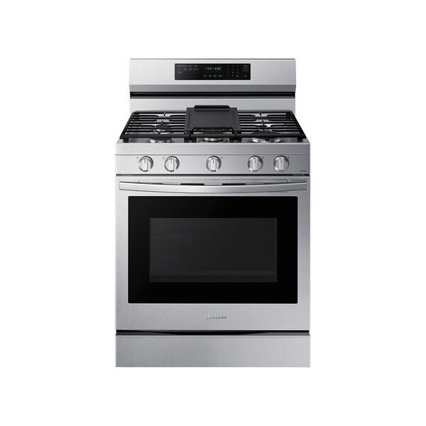 Almo 6.0 cu. ft. Smart Gas Range with No-Preheat Air Fry, Convection+ & Griddle in Stainless Steel - NX60A6711SS