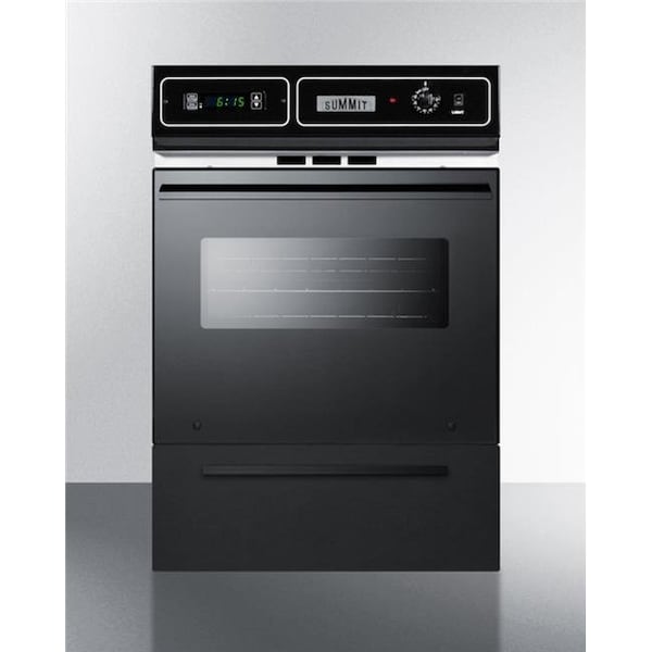 Summit Appliance Summit Appliance TTM7212KW 24 in. Single Gas Wall Oven - Black - TTM7212KW