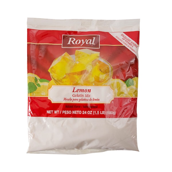 Mezcla de gelatina de limón Royal Royal de 24 oz., paquete de 12 - 48103
