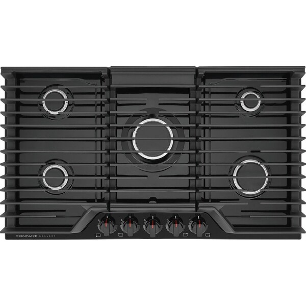 Almo Frigidaire Gallery 36-inch Black Gas Cooktop with 18,000 BTU Burner and Backlit LED Knobs - GCCG3648AB