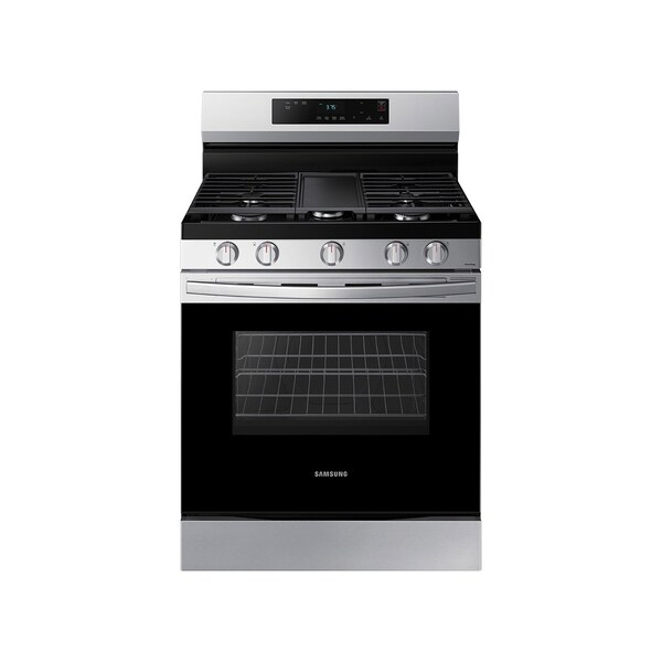 Almo 6.0 cu. ft. Smart Wi-Fi Enabled Stainless Steel Gas Range with Integrated Griddle and 5 Burners - NX60A6111SS