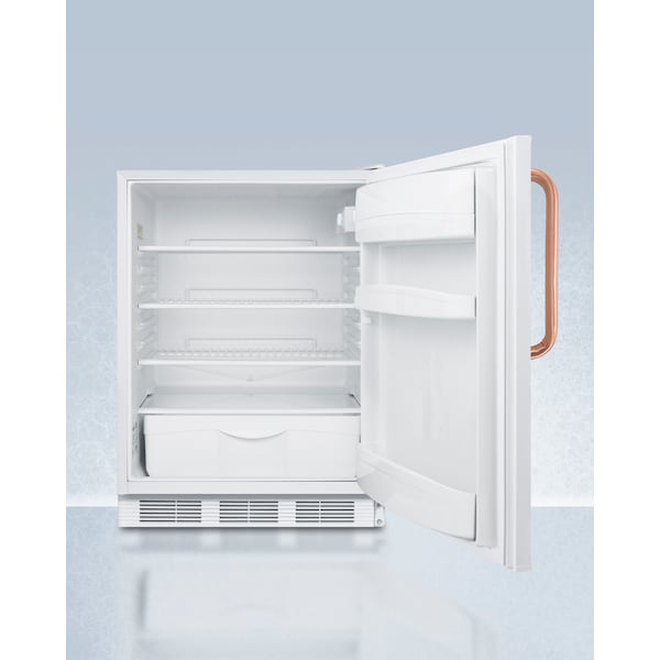 Accucold 24" Wide Built-In All-Refrigerator with Antimicrobial Copper Handle - FF6LWBI7TBCADA