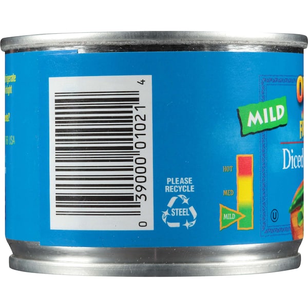 Chiles verdes enteros asados a fuego Ortega Ortega en latas de 27 oz, paquete de 12 - 701019