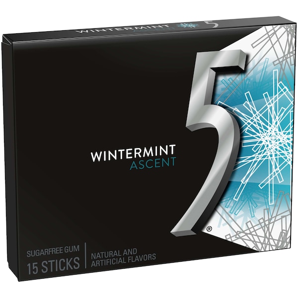 Chicle de 5 Gum sin azúcar sabor invierno, 15 piezas, paquete de 120 - 305990