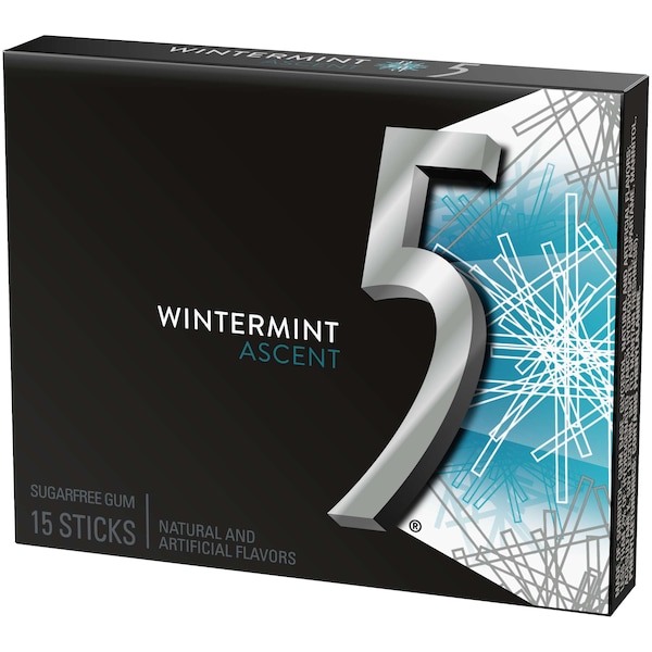 Chicle de 5 Gum sin azúcar sabor invierno, 15 piezas, paquete de 120 - 305990