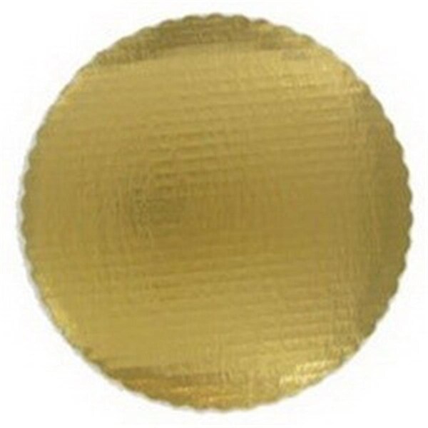 Vineland Packaging 16575 PE 14 in. Laminated Corrugated Single Wall Scalloped Cake Circle - 16575  (PE)