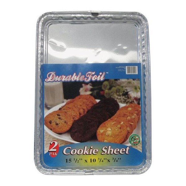 Home Plus Home Plus 6392104 10.75 x 15.5 in. Durable Foil Cookie Sheet - Silver- pack of 12 - 6392104