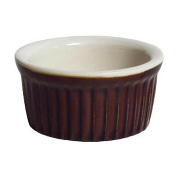 Tuxton China 3.25 in. Fluted Ramekin - Autumn-American White - 4 Dozen - B3X-0352