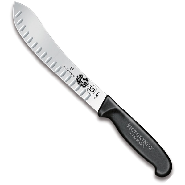 Swiss Army Brands Victorinox 40533 Kitchen Fibrox Pro Black Butcher - Straight, 8In Granton Blade - VIC-5.7423.20