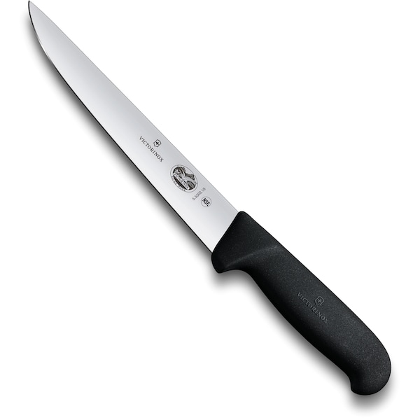 Swiss Army Brands Victorinox 41511 Kitchen Fibrox Pro Black Flank Knife, 7In Stiff Blade - VIC-5.5503.18