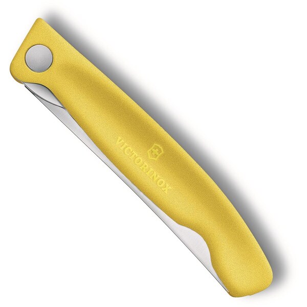 Swiss Army Brands 2024 Victorinox Kitchen Swiss Classic Foldable Paring Knife, Serrated, Yellow - VIC-6.7836.F8B