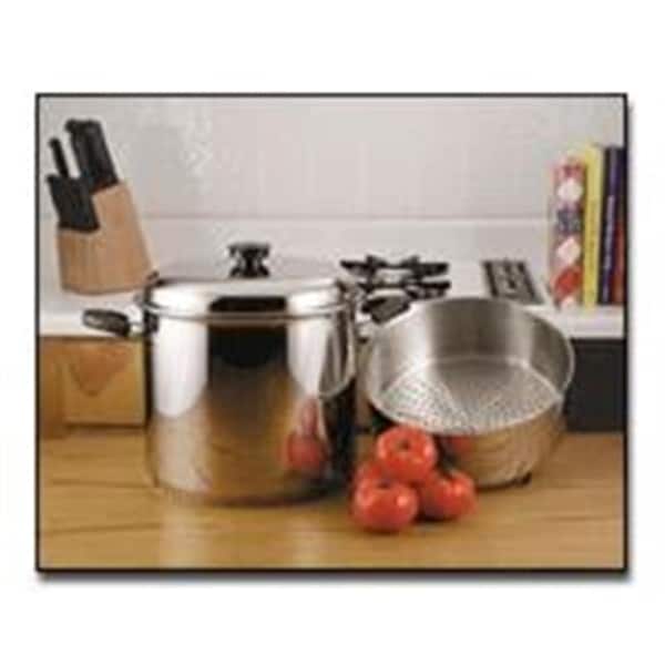 Precise Heat Precise Heat 24qt 9Element Waterless Stock Pot with Deep Steamer Basket - KTSP24