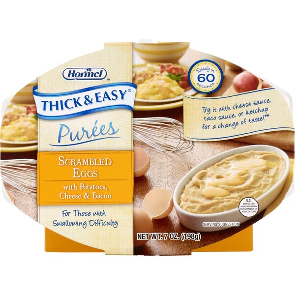 Huevos revueltos puré con queso y tocino Thick & Easy de 7 oz., paquete de 7 - 60740