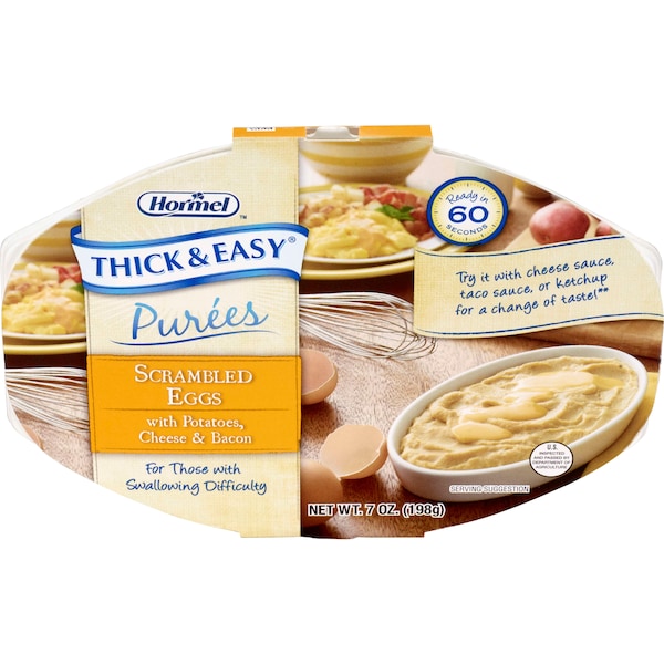 Huevos revueltos puré con queso y tocino Thick & Easy de 7 oz., paquete de 7 - 60740