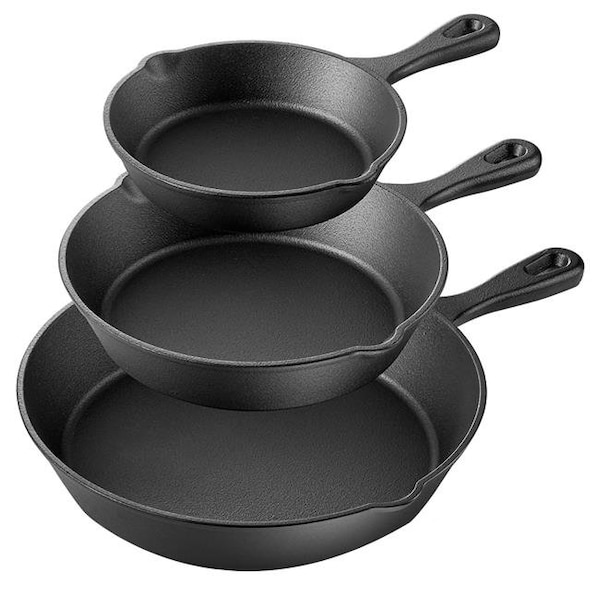 Megachef Megachef MCCI-455 3 Piece Pre-Seasoned Cast Iron Skillet Set - MCCI-455