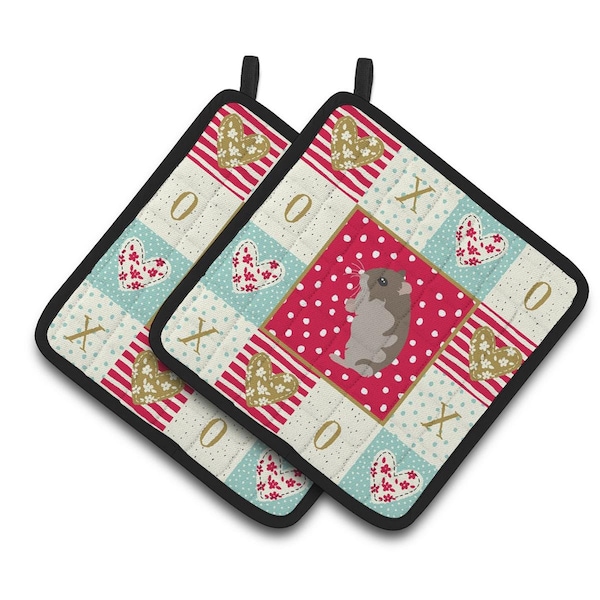 Carolines Treasures 7.5 x 7.5 in. Dwarf Hamster Love Pair of Pot Holders - CK5439PTHD