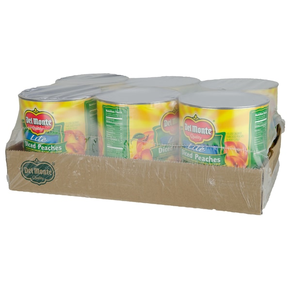 Del Monte En Almíbar Extra Ligero USDA Durazno Picado #10 Lata, PK6 - 2002349