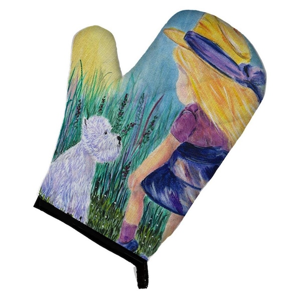 Carolines Treasures Little Girl with Westie Oven Mitt - SS8351OVMT