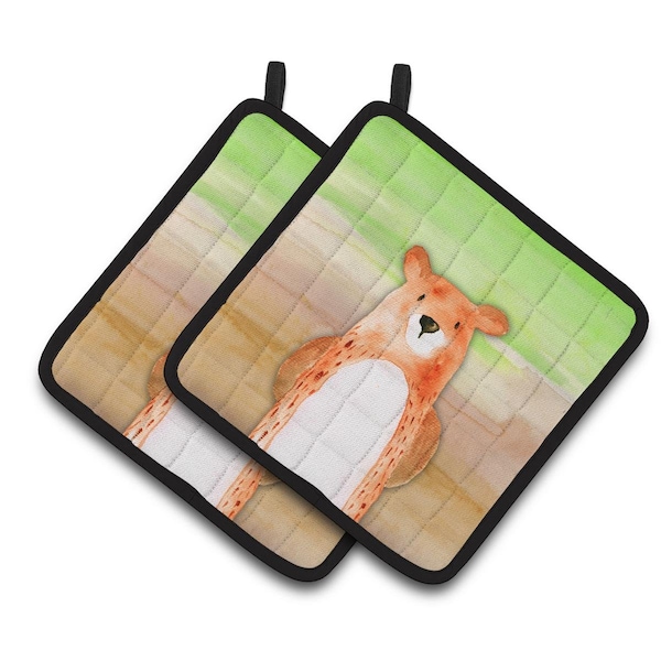 Carolines Treasures Bear Watercolor Pair of Pot Holders - BB7434PTHD
