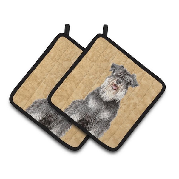 Carolines Treasures Schnauzer Pair of Pot Holders, 7.5 x 3 x 7.5 in. - KJ1228PTHD