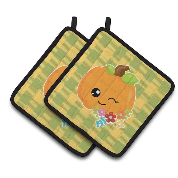 Carolines Treasures Mr. Winky Pumpkin Pair of Pot Holders - BB6792PTHD