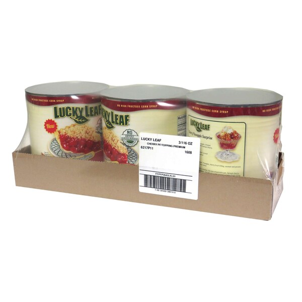 Hoja de la suerte Relleno o Topping de Frutas de Cereza Premium de Lucky Leaf en lata #10, PK3 - FFPFP2642LKL01