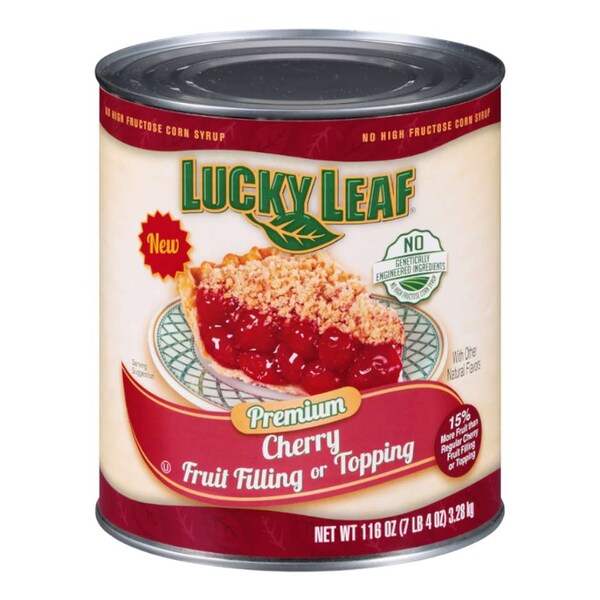 Hoja de la suerte Relleno o Topping de Frutas de Cereza Premium de Lucky Leaf en lata #10, PK3 - FFPFP2642LKL01