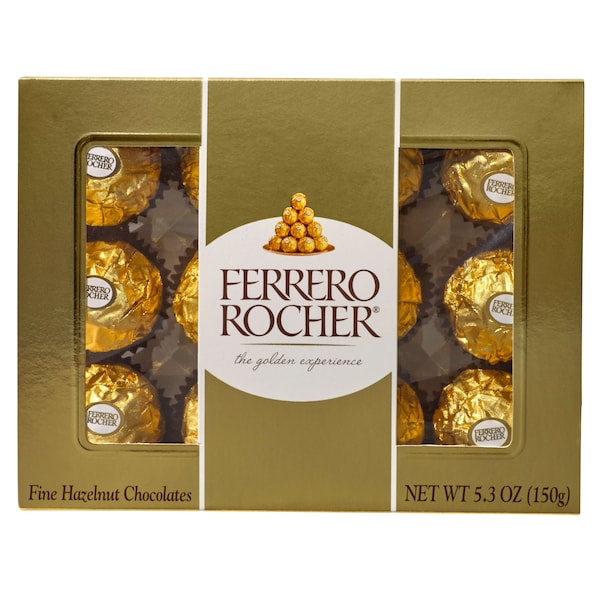 Ferrero Rocher Chocolates Finos de Avellana 5.3 oz., Paquete de 12 - 12122