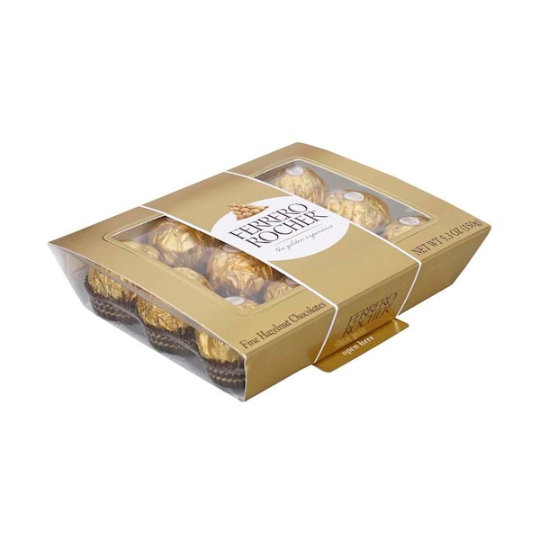 Ferrero Rocher Chocolates Finos de Avellana 5.3 oz., Paquete de 12 - 12122