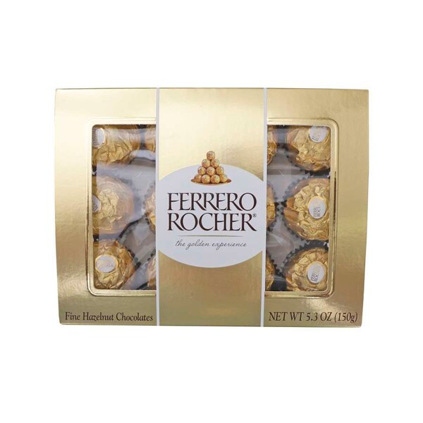 Ferrero Rocher Chocolates Finos de Avellana 5.3 oz., Paquete de 12 - 12122