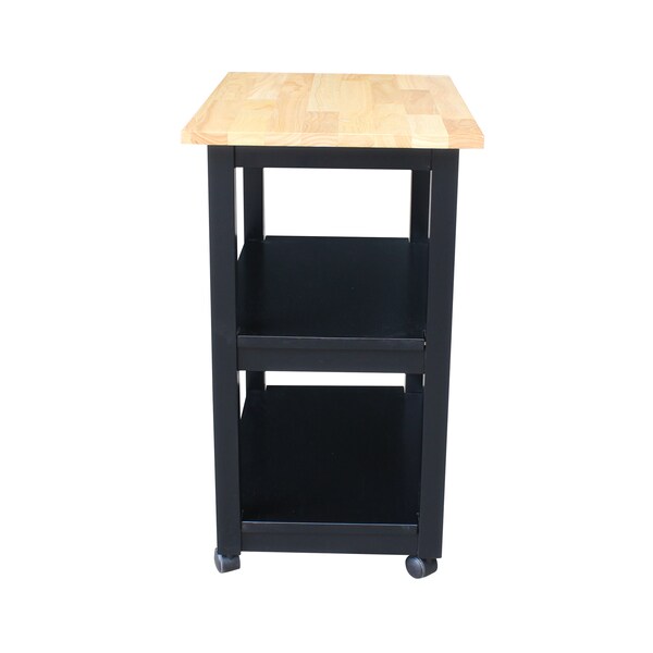 International Concepts Microwave Cart, Black/Natural - WC10-185