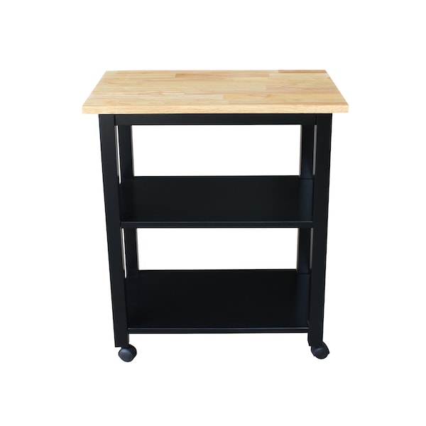 International Concepts Microwave Cart, Black/Natural - WC10-185