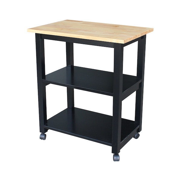 International Concepts Microwave Cart, Black/Natural - WC10-185