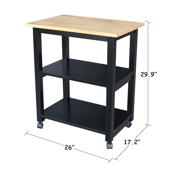 International Concepts Microwave Cart, Black/Natural - WC10-185