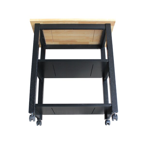 International Concepts Microwave Cart, Black/Natural - WC10-185